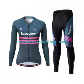 Femme Tenue Cycliste Manches Longues et Collant Long Leobaiky N004